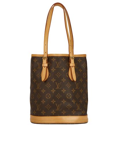 Louis Vuitton Bucket Bag PM, &pound;600, Handbags, Brown, Coated Canvas/Leather, Front view